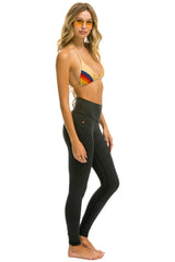 FULL LENGTH HI-RISE BOLT LEGGINGS - CHARCOAL // NEON PINK