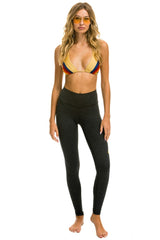 FULL LENGTH HI-RISE BOLT LEGGINGS - CHARCOAL // GOLD