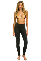 FULL LENGTH HI-RISE BOLT LEGGINGS - CHARCOAL // BLUE