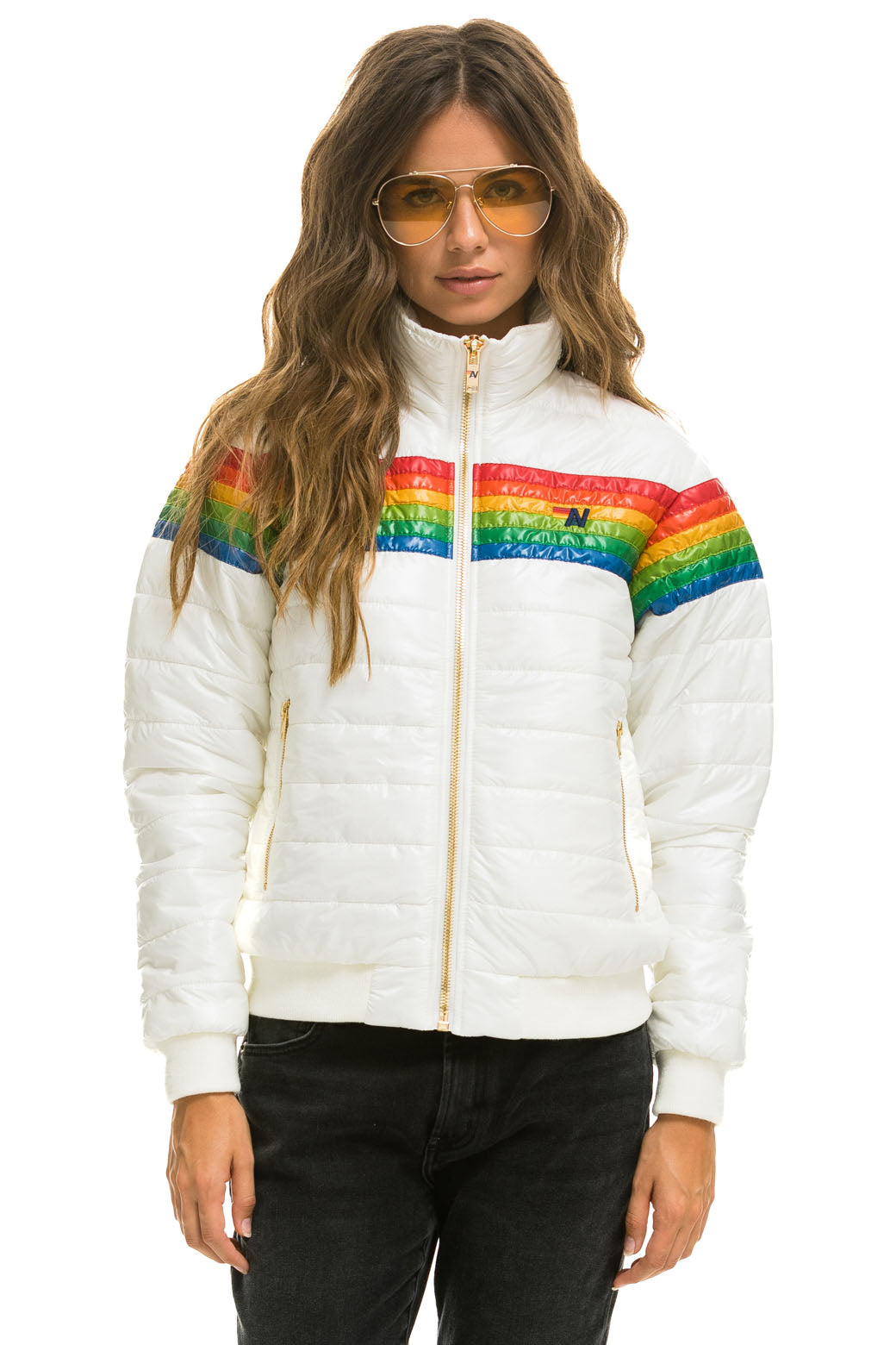 6 STRIPE JACKET - GLOSSY WHITE