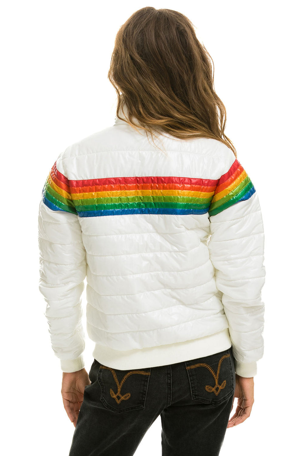 6 STRIPE JACKET - GLOSSY WHITE