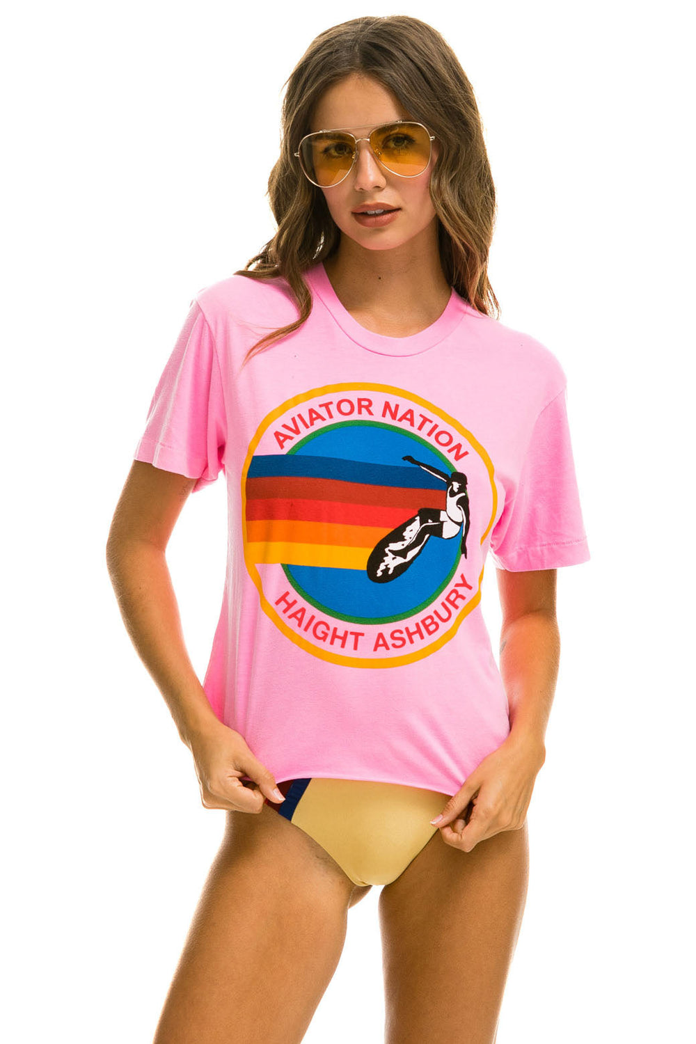 SIGNATURE HAIGHT ASHBURY BOYFRIEND TEE - NEON PINK
