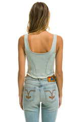 DENIM TOP ZIP FRONT BUSTIER - VINTAGE
