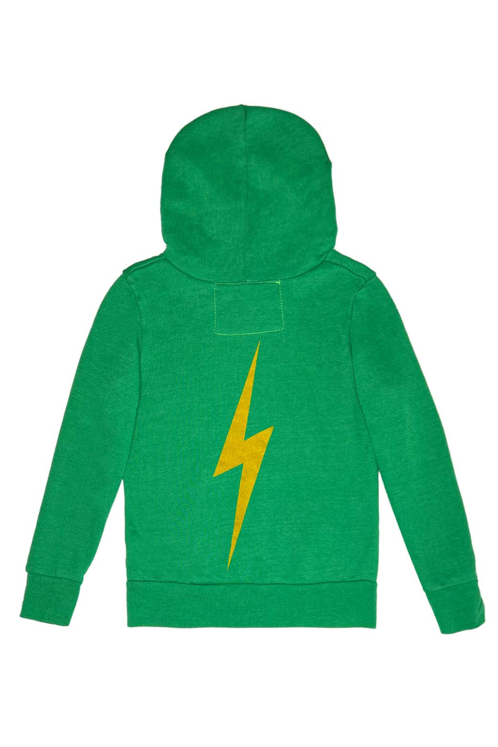 KIDS BOLT PRINT ZIP HOODIE - KELLY GREEN