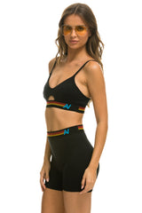 LOGO ELASTIC KEYHOLE BRA - BLACK