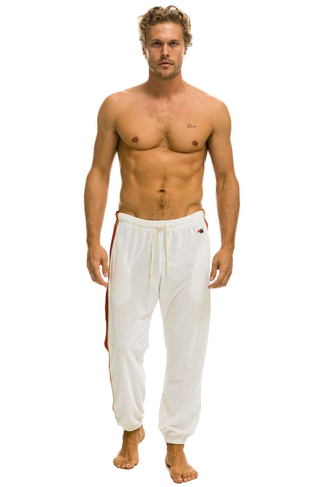 CLASSIC VELVET SWEATPANTS - WHITE