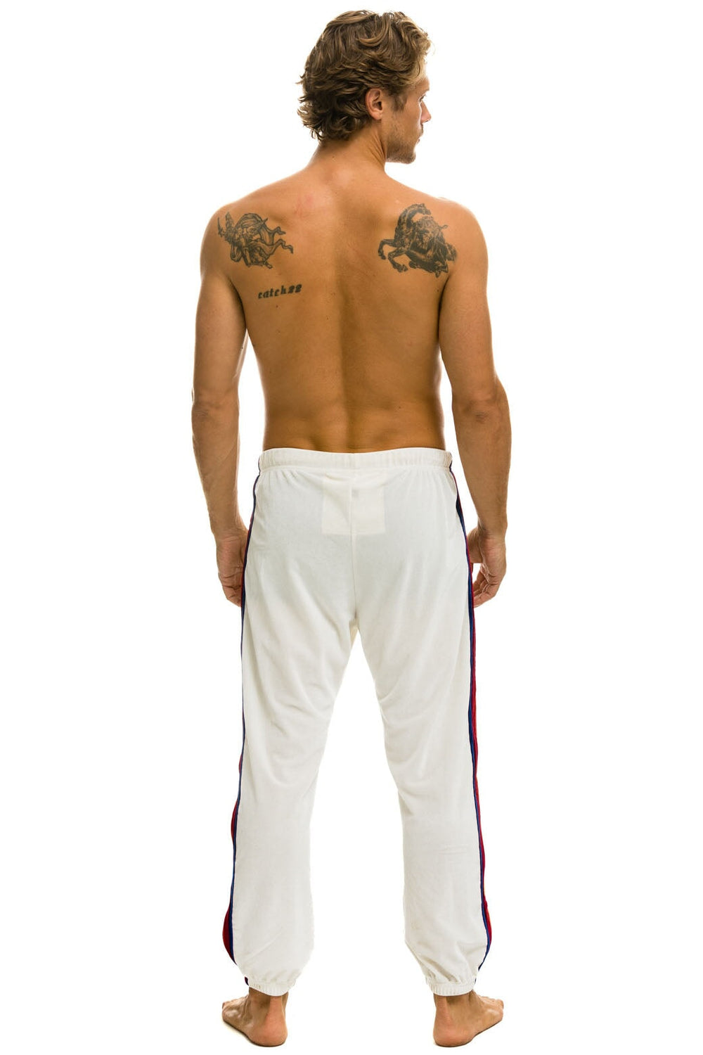 CLASSIC VELVET SWEATPANTS - WHITE