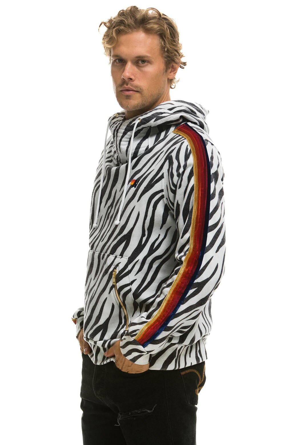 NINJA PULLOVER HOODIE - ZEBRA
