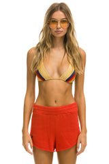 BOLT STITCH WOMEN'S LOUNGER SHORTS - RED // WHITE