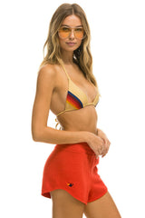 BOLT STITCH WOMEN'S LOUNGER SHORTS - RED // WHITE