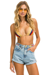 HI RISE ROCKER CALI LOVER HEART JEAN SHORTS - SUPER LIGHT