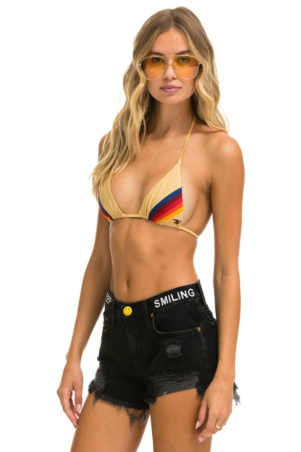 MID RISE BOYFRIEND CUTOFF KEEP SMILING JEAN SHORTS - VINTAGE BLACK