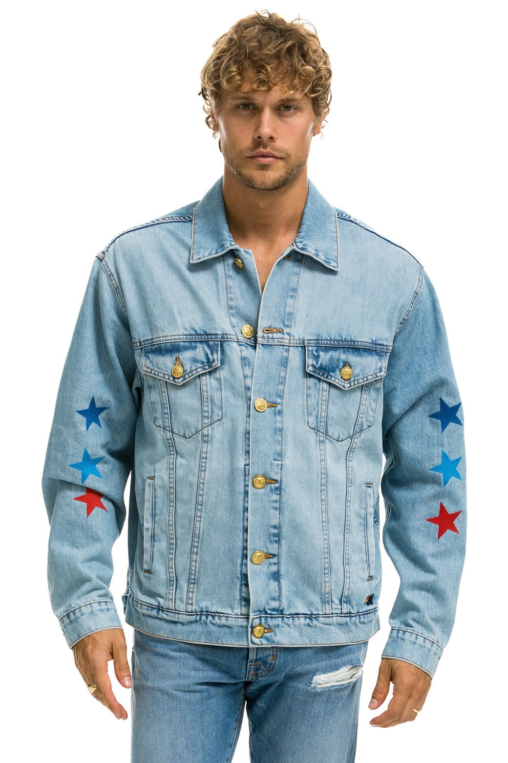 AVIATOR NATION OVERSIZED CONCERT DENIM JACKET - SUPER LIGHT