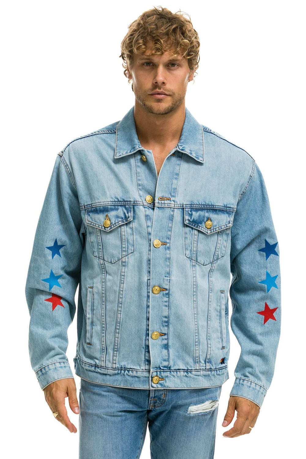AVIATOR NATION OVERSIZED CONCERT DENIM JACKET - SUPER LIGHT