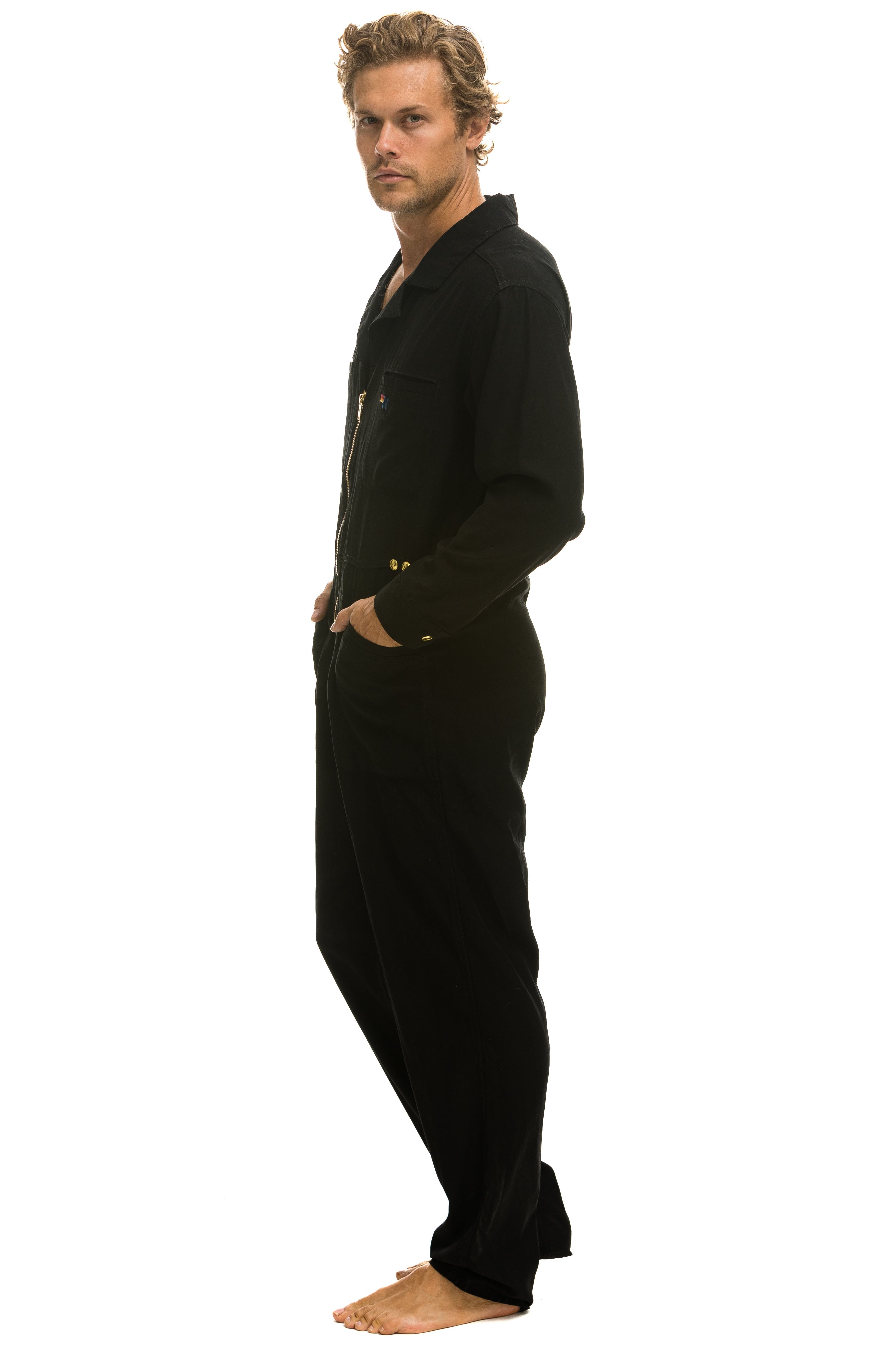 UNISEX TWILL FLIGHT SUIT - BLACK