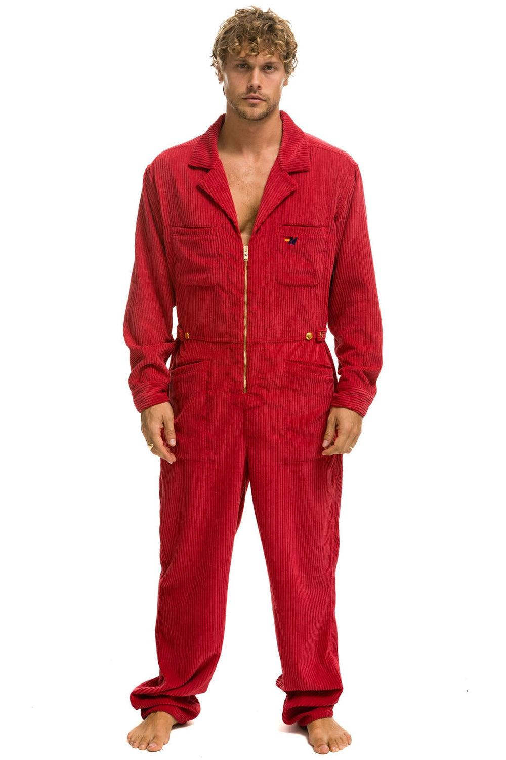 UNISEX CORDUROY FLIGHT SUIT - CHERRY