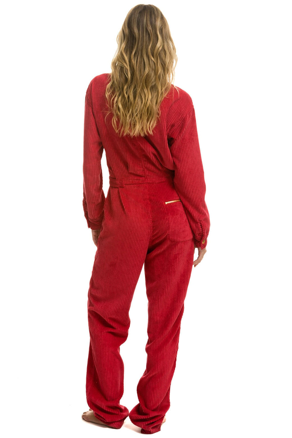 UNISEX CORDUROY FLIGHT SUIT - CHERRY