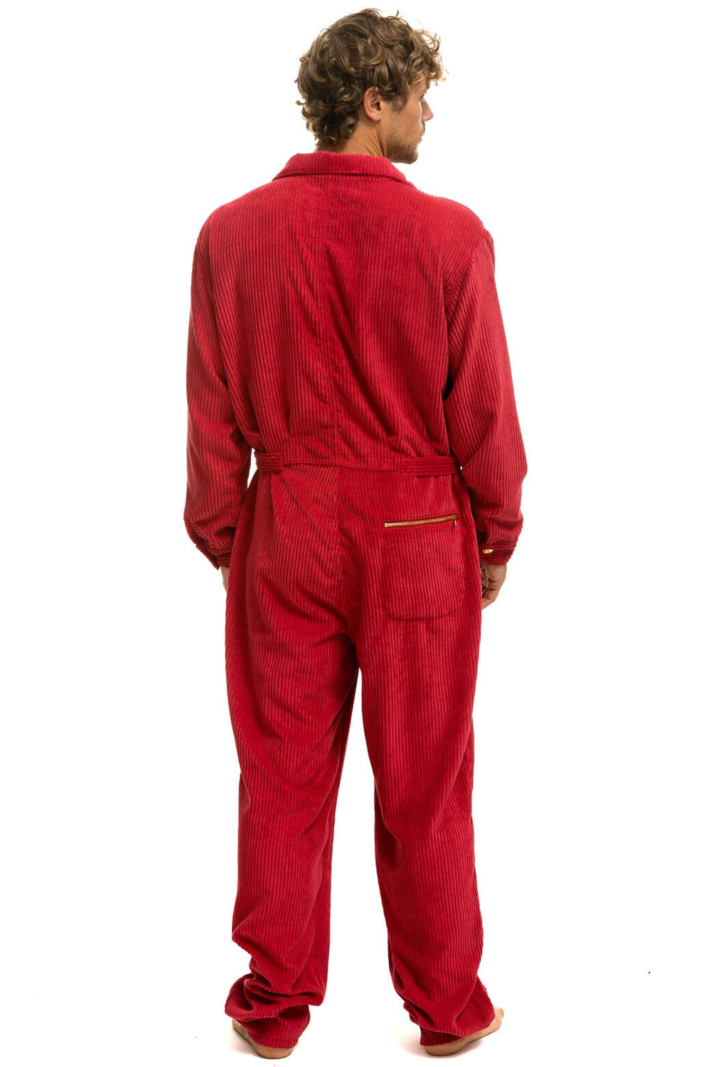 UNISEX CORDUROY FLIGHT SUIT - CHERRY