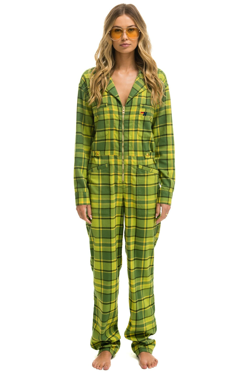 UNISEX PLAID FLIGHT SUIT - AVOCADO PLAID