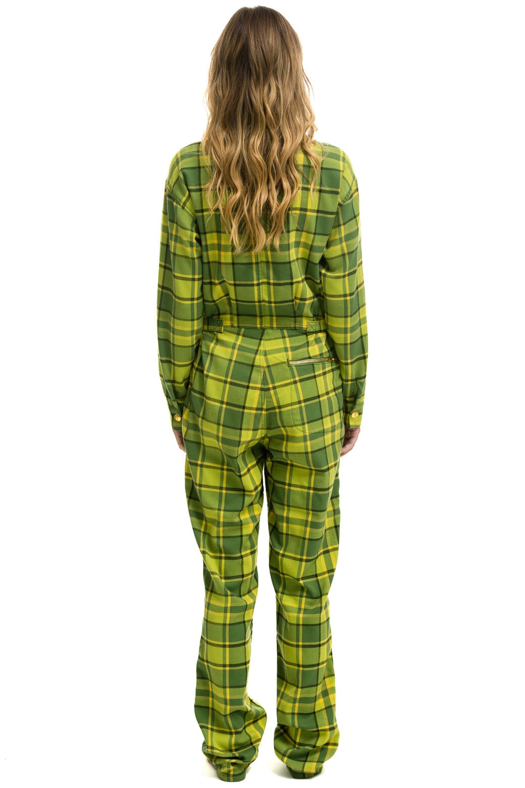 UNISEX PLAID FLIGHT SUIT - AVOCADO PLAID
