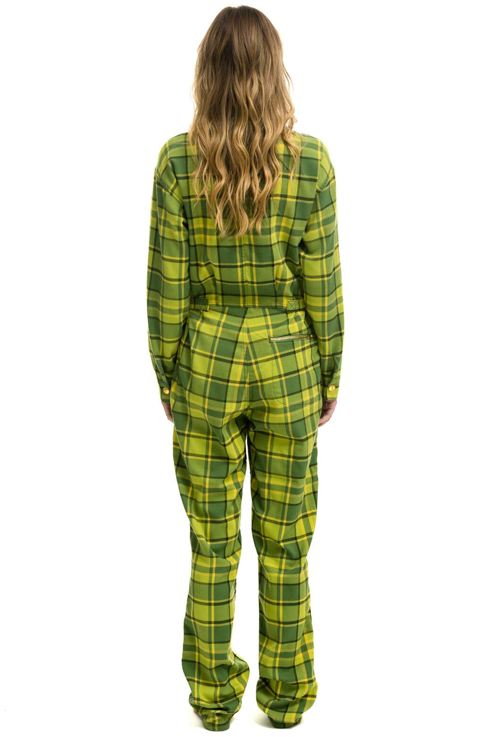 UNISEX PLAID FLIGHT SUIT - AVOCADO PLAID