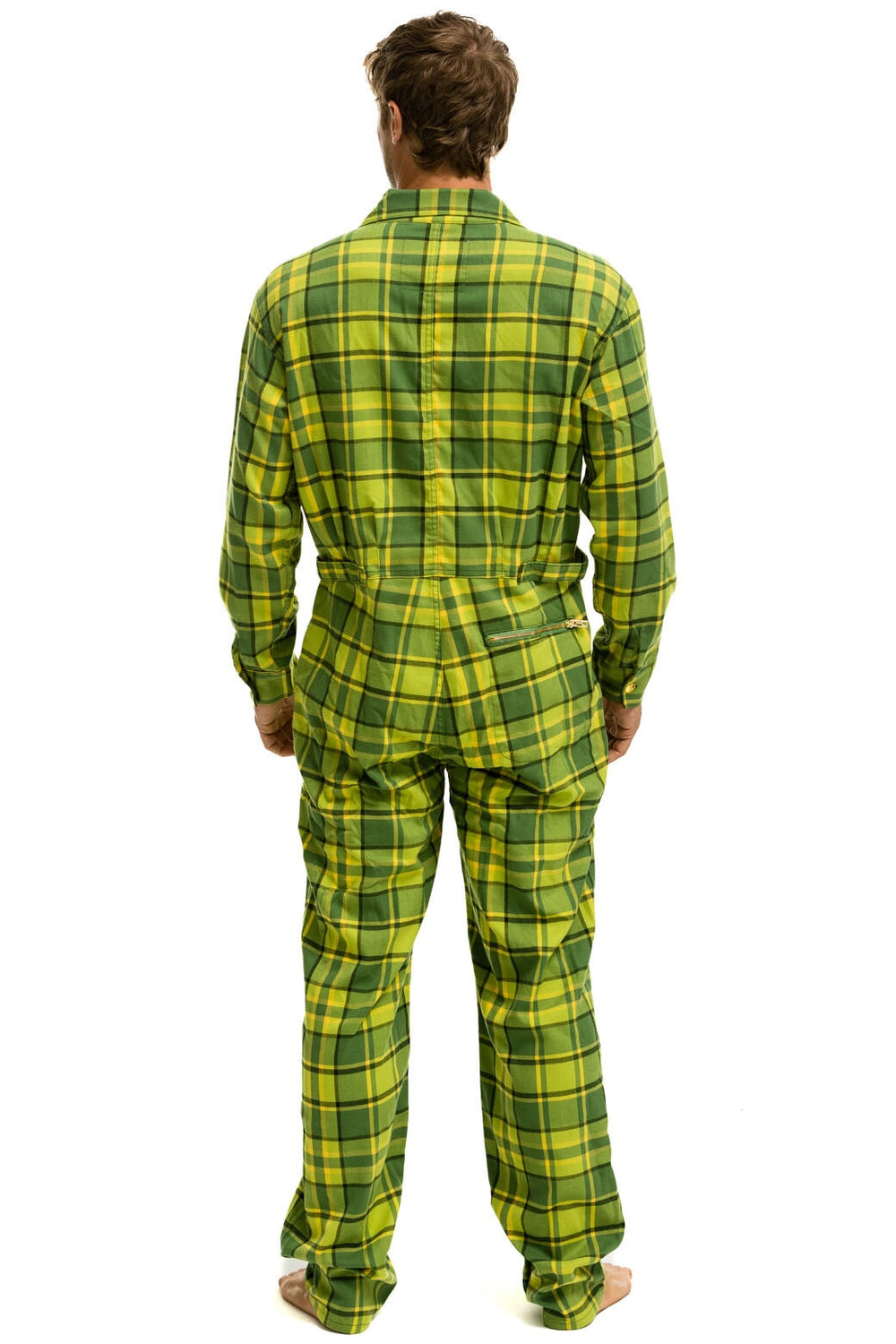 UNISEX PLAID FLIGHT SUIT - AVOCADO PLAID