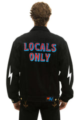 LOCALS ONLY OVERSIZED CONCERT DENIM JACKET - VINTAGE BLACK