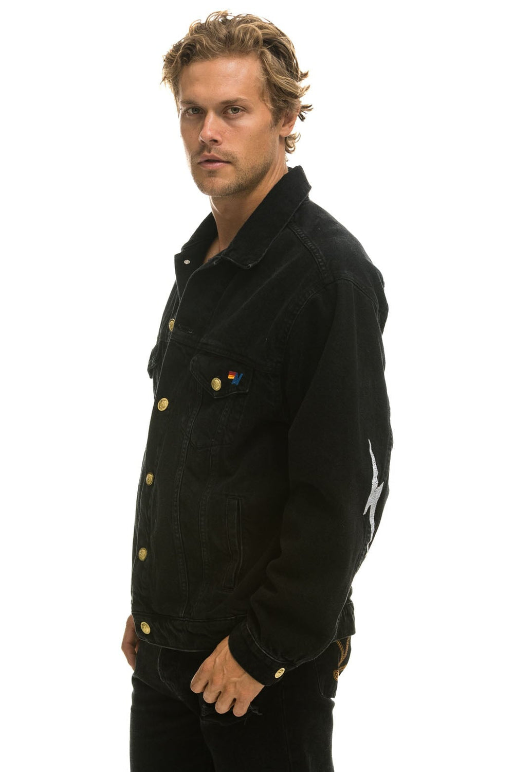 LOCALS ONLY OVERSIZED CONCERT DENIM JACKET - VINTAGE BLACK