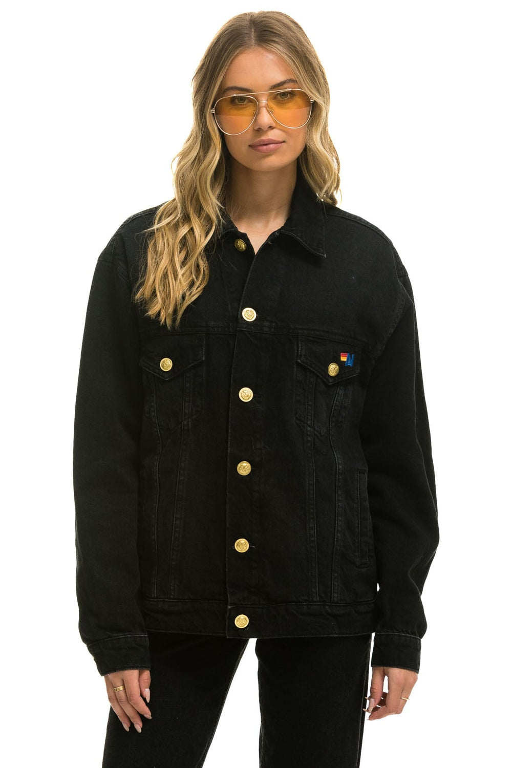 LOCALS ONLY OVERSIZED CONCERT DENIM JACKET - VINTAGE BLACK