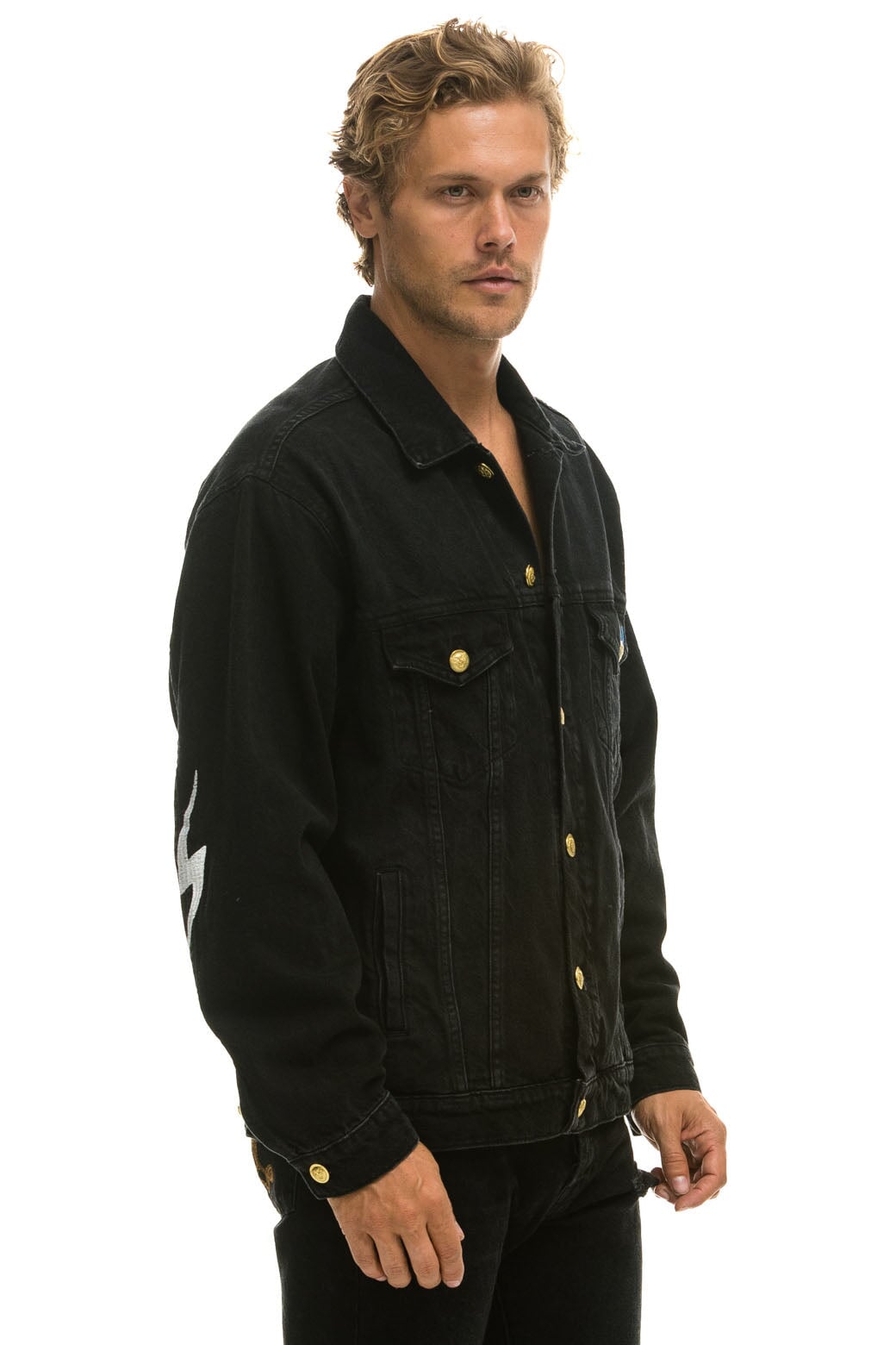 LOCALS ONLY OVERSIZED CONCERT DENIM JACKET - VINTAGE BLACK