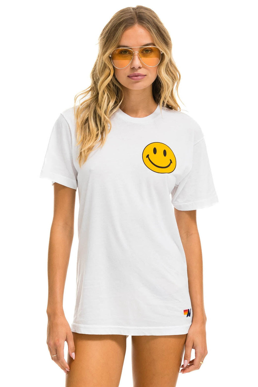 SMILEY 2 CREW TEE - WHITE