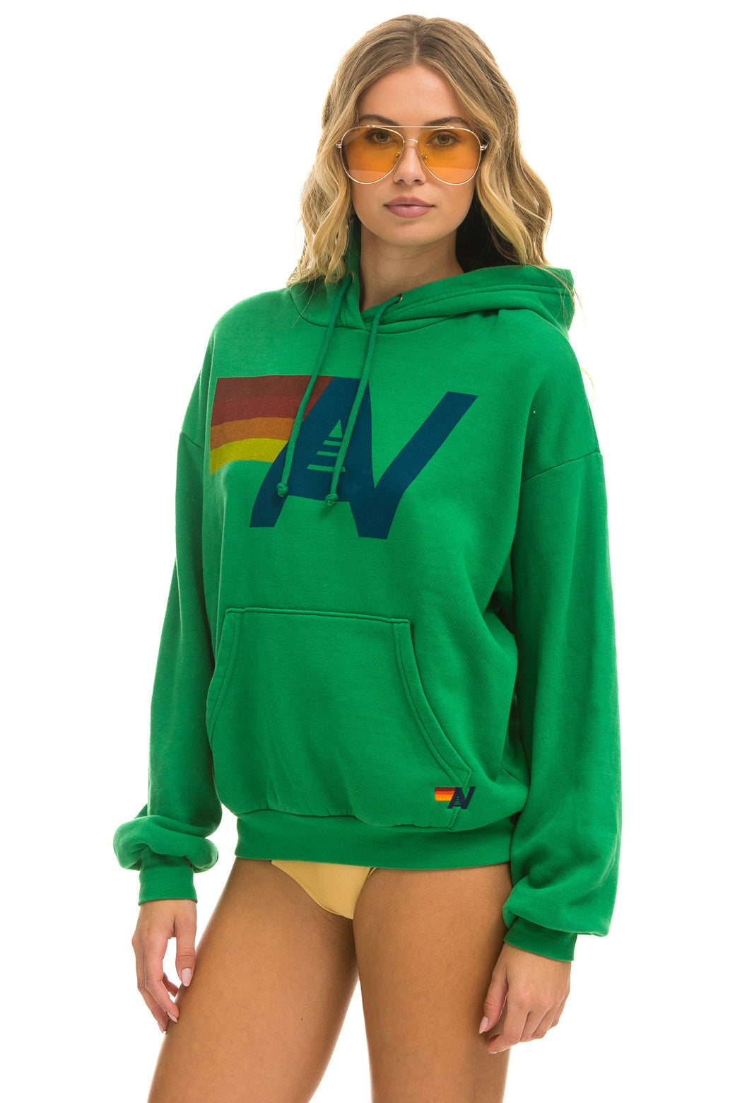 LOGO PULLOVER RELAXED HOODIE - KELLY GREEN