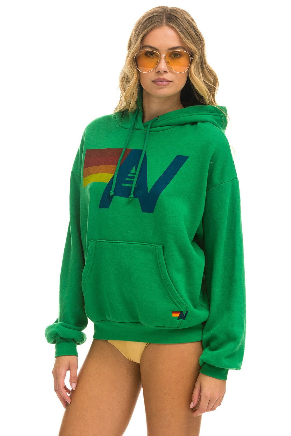 LOGO PULLOVER RELAXED HOODIE - KELLY GREEN