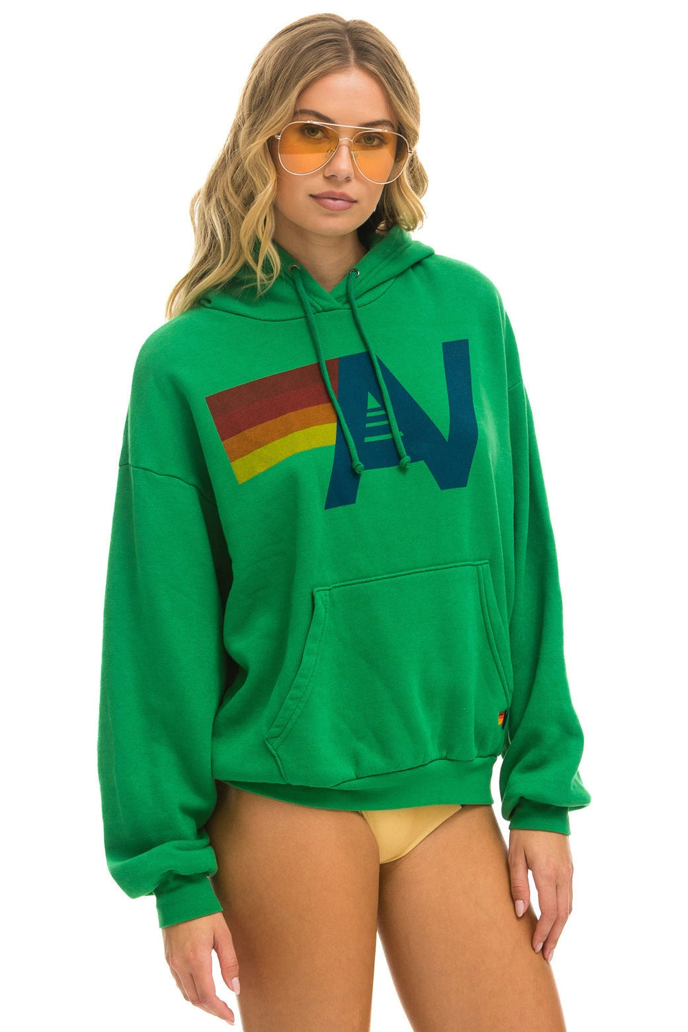 LOGO PULLOVER RELAXED HOODIE - KELLY GREEN