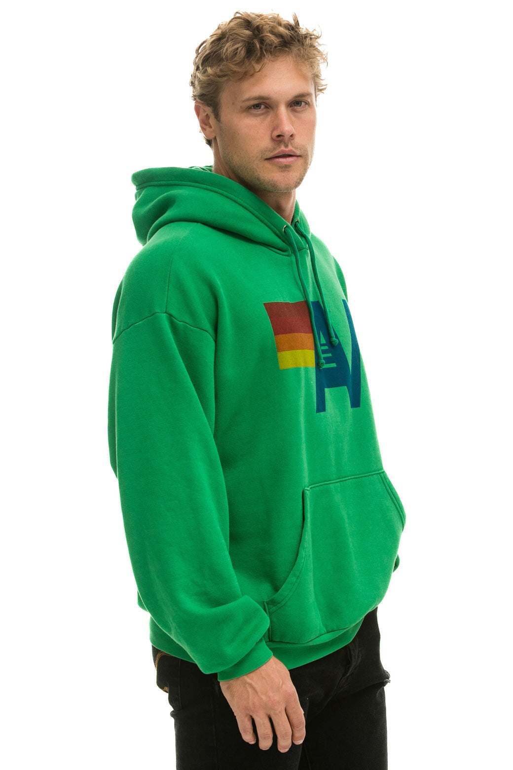 LOGO PULLOVER RELAXED HOODIE - KELLY GREEN