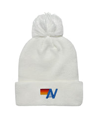 LOGO POM RIB BEANIE - WHITE