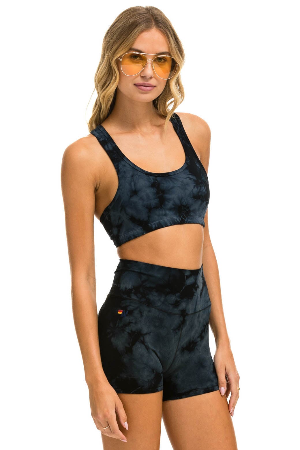 HAND DYED SPORTS BRA - TIE DYE CRYSTAL SMOKE