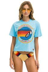 SIGNATURE MIAMI BOYFRIEND TEE - SKY