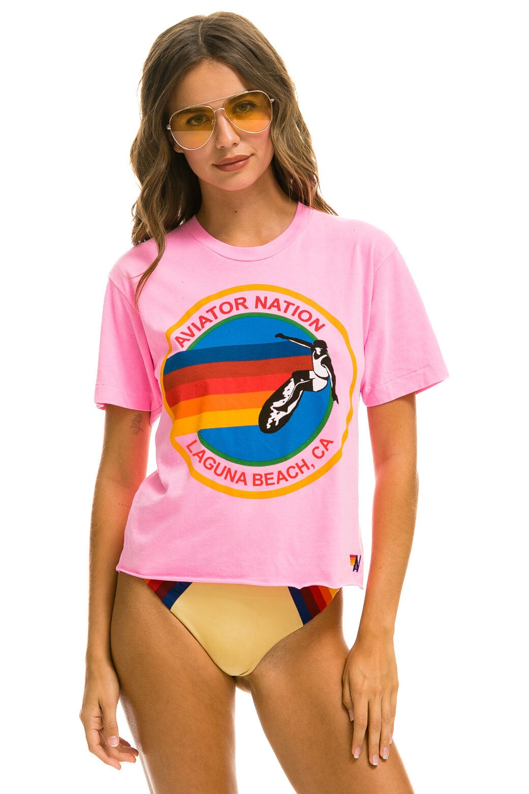 SIGNATURE LAGUNA BEACH BOYFRIEND TEE - NEON PINK