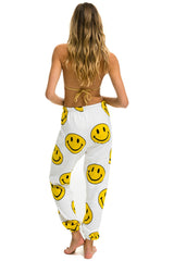 SMILEY REPEAT SWEATPANTS - WHITE