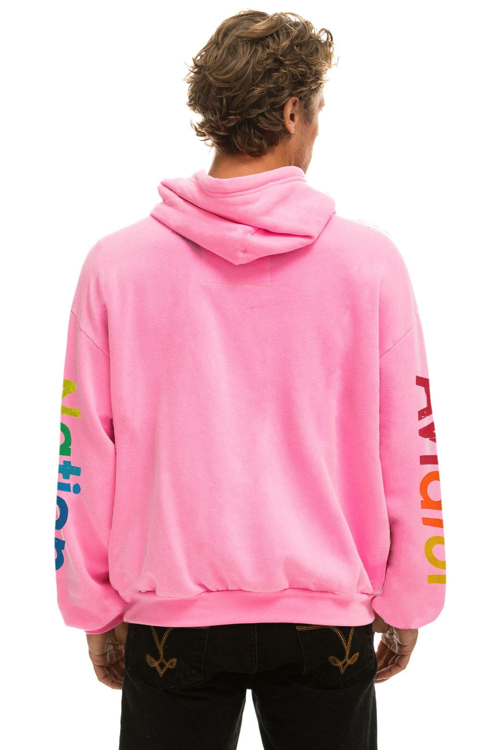 AVIATOR NATION RELAXED PULLOVER HOODIE - NEON PINK
