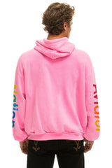 AVIATOR NATION RELAXED PULLOVER HOODIE - NEON PINK
