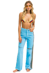 BOLT STRIPE HI RISE WIDE-LEG GYPSY JEAN - SKY