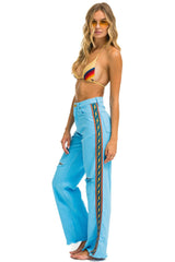 BOLT STRIPE HI RISE WIDE-LEG GYPSY JEAN - SKY