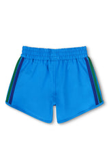 5 STRIPE KIDS FLEX JOGGER SHORT - NEON BLUE