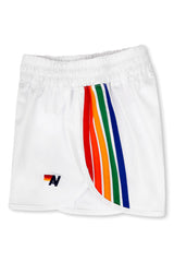 5 STRIPE KIDS FLEX JOGGER SHORT - WHITE
