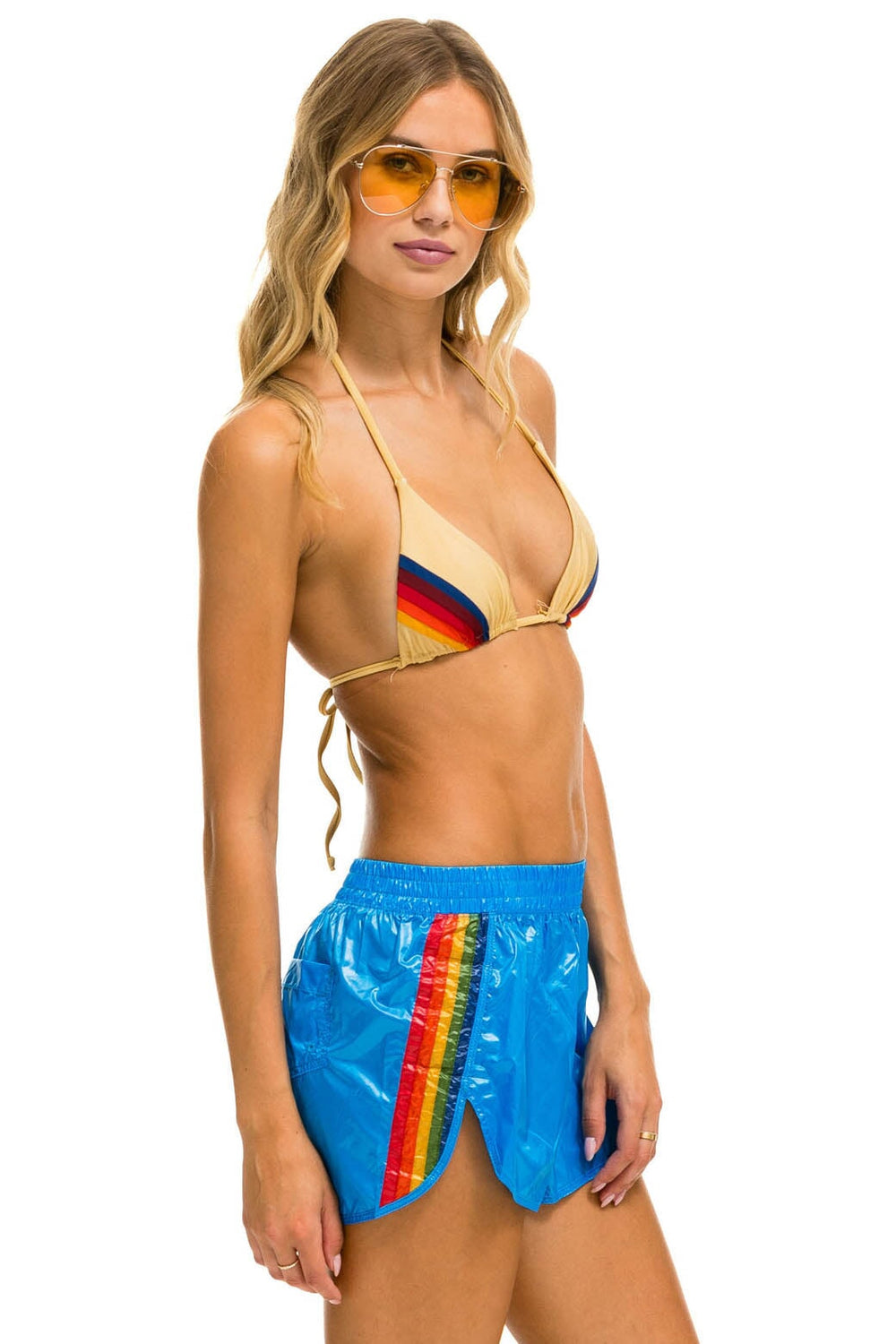 5 STRIPE NYLON JOGGER SHORT - BLUE CINA