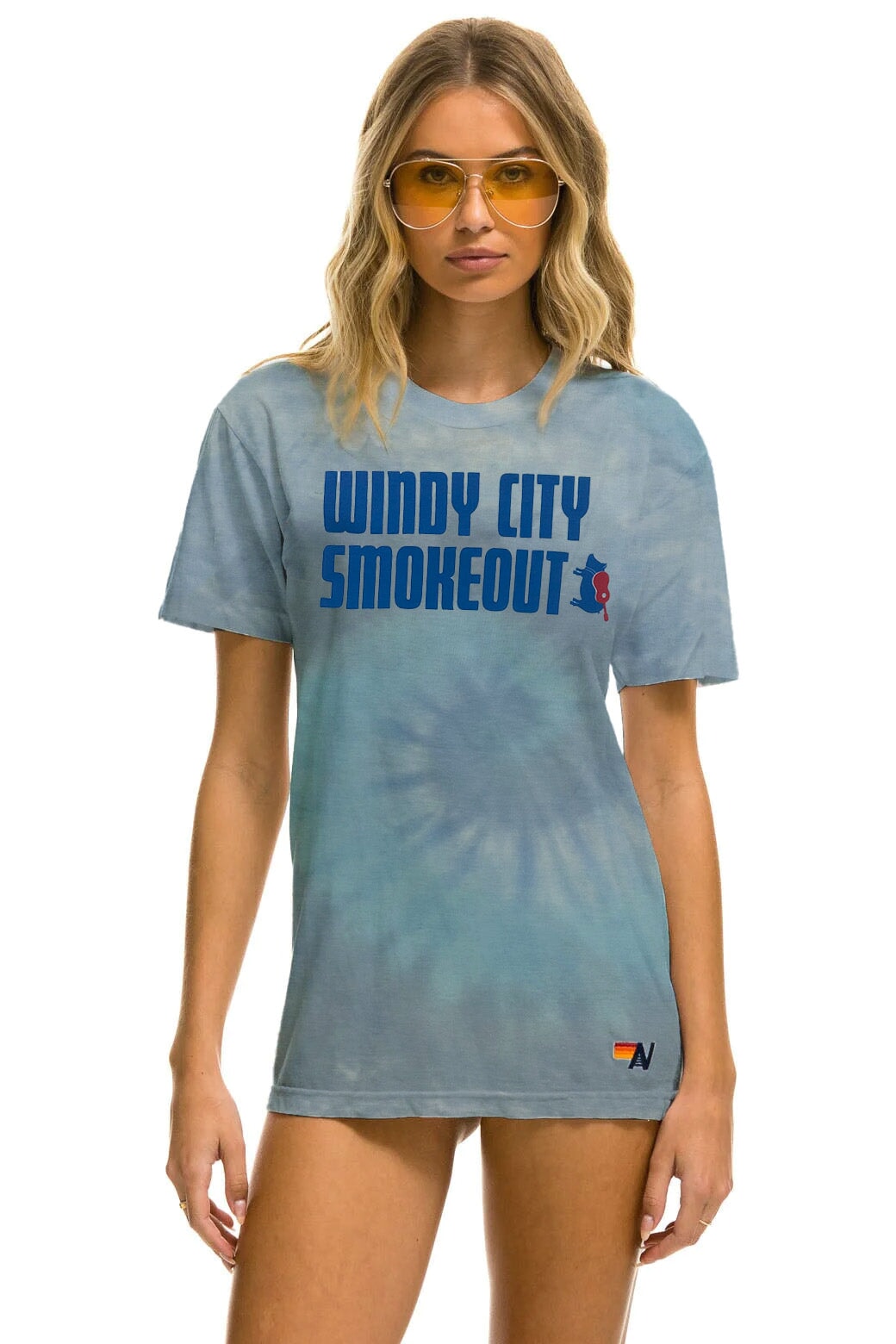 WINDY CITY SMOKEOUT 2023 TEE - TIE DYE HEATHER BLUE