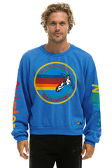 AVIATOR NATION HAMPTONS RELAXED CREW SWEATSHIRT - OCEAN