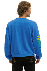 AVIATOR NATION HAMPTONS RELAXED CREW SWEATSHIRT - OCEAN